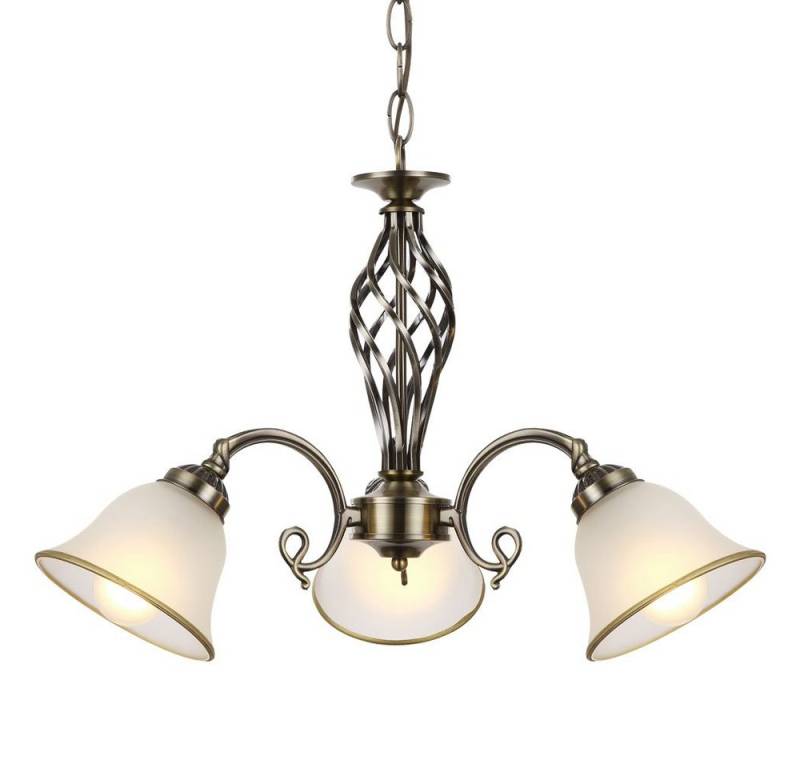GLOBO LIGHTING Kronleuchter, Leuchtmittel inklusive, Warmweiß, Hängelampe Hängeleuchte Kronleuchter Wohnzimmer altmessing von GLOBO LIGHTING