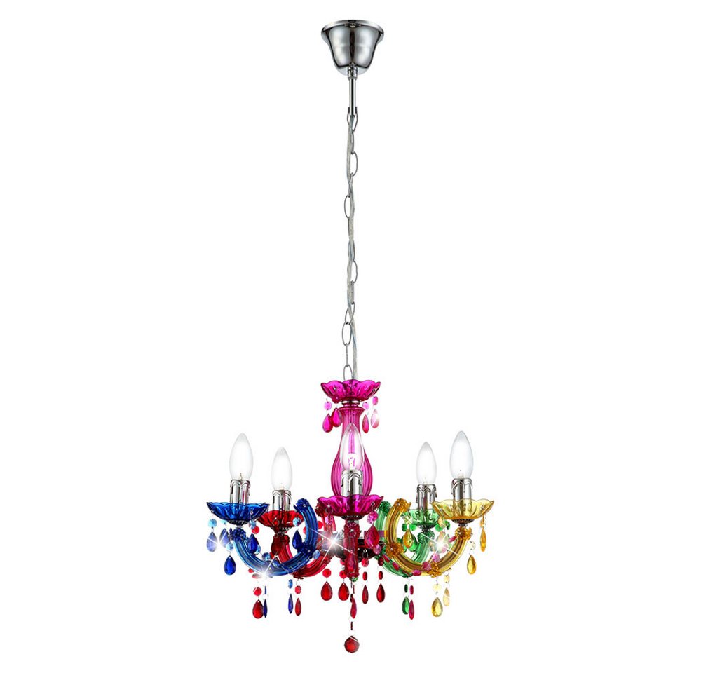 GLOBO LIGHTING Kronleuchter, Leuchtmittel inklusive, Warmweiß, Kronleuchter Hänge Lampe bunt Pendel Beleuchtung im Set inklusive LED von GLOBO LIGHTING
