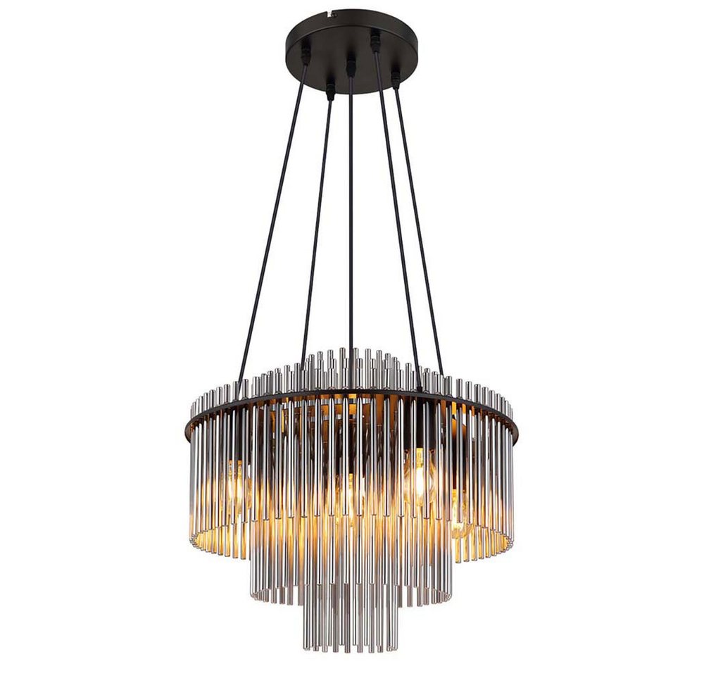 GLOBO LIGHTING Kronleuchter, Leuchtmittel nicht inklusive, Kronleuchter Hängeleuchte Wohnzimmerlampe Glasstäbe rauch schwarz GLOBO LIGHTING Kronleuchter, Leuchtmittel nicht inklusive, Kronleuchter Hängeleuchte Wohnzimmerlampe Glasstäbe rauch schwarz von GLOBO LIGHTING