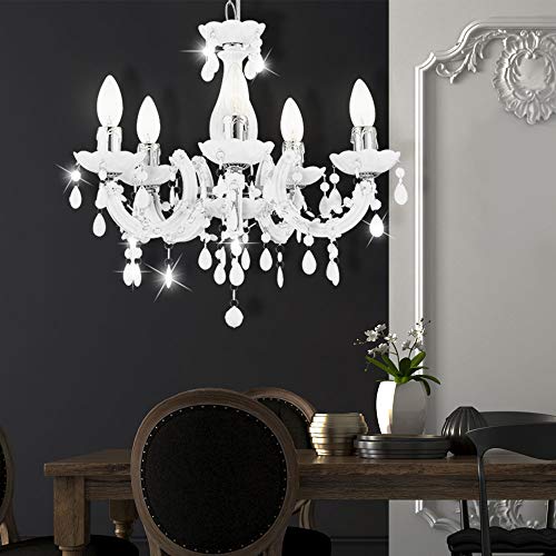 GLOBO Kronleuchter Decken Lampe Lüster Leuchte 5-Flammig Beleuchtung Weiß GLOBO Kronleuchter Decken Lampe Lüster Leuchte 5-Flammig Beleuchtung Weiß von GLOBO