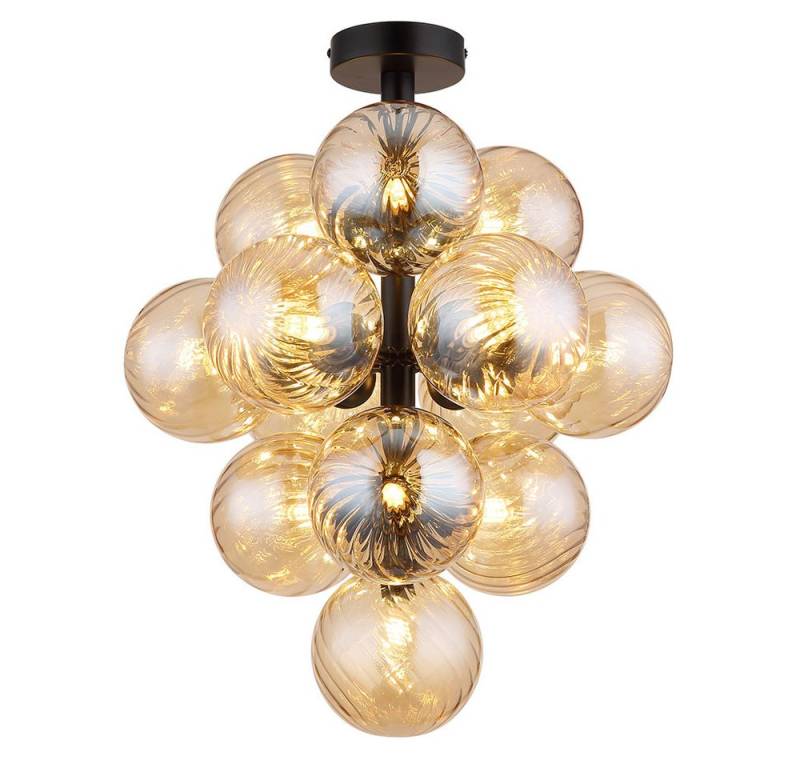 GLOBO LIGHTING Kugelleuchte, Deckenleuchte Wohnzimmerlampe Deckenlampe Glaskugeln Amber 9-Flammig D von GLOBO LIGHTING