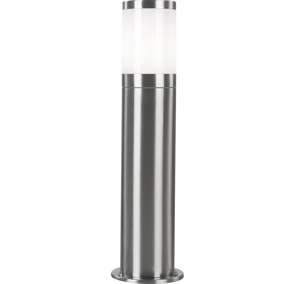 GLOBO LIGHTING LED Außen-Stehlampe, Leuchtmittel inklusive, Warmweiß, LED Außen Stand Sockel Leuchte Edelstahl Steh Lampe Garten Beleuchtung von GLOBO LIGHTING