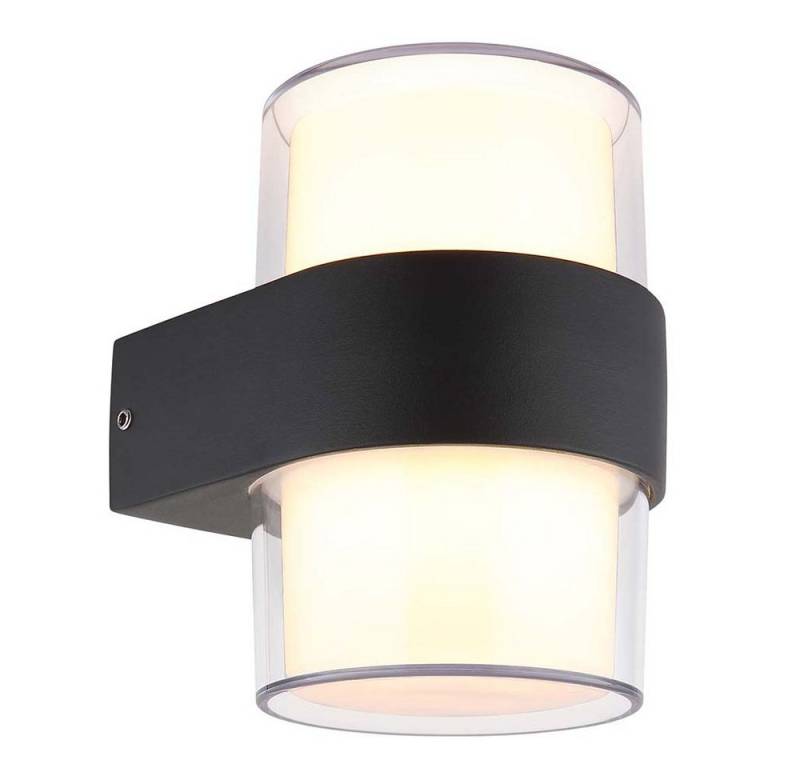 GLOBO LIGHTING LED Außen-Wandleuchte, LED-Leuchtmittel fest verbaut, Warmweiß, Außenwandleuchte Fassadenleuchte Eingangsleuchte LED Aluminium von GLOBO LIGHTING