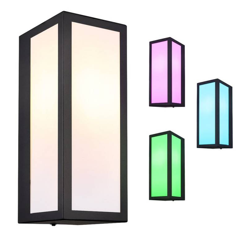 GLOBO LIGHTING LED Außen-Wandleuchte, Leuchtmittel inklusive, Warmweiß, Wandleuchte Außenlampe Fassadenleuchte Metall schwarz IP44 von GLOBO LIGHTING