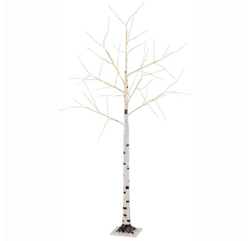 GLOBO LIGHTING LED Baum, LED-Leuchtmittel fest verbaut, Warmweiß, LED Stehleuchte Außenlampe Birken Design weiß IP44 2500K H 150 cm von GLOBO LIGHTING
