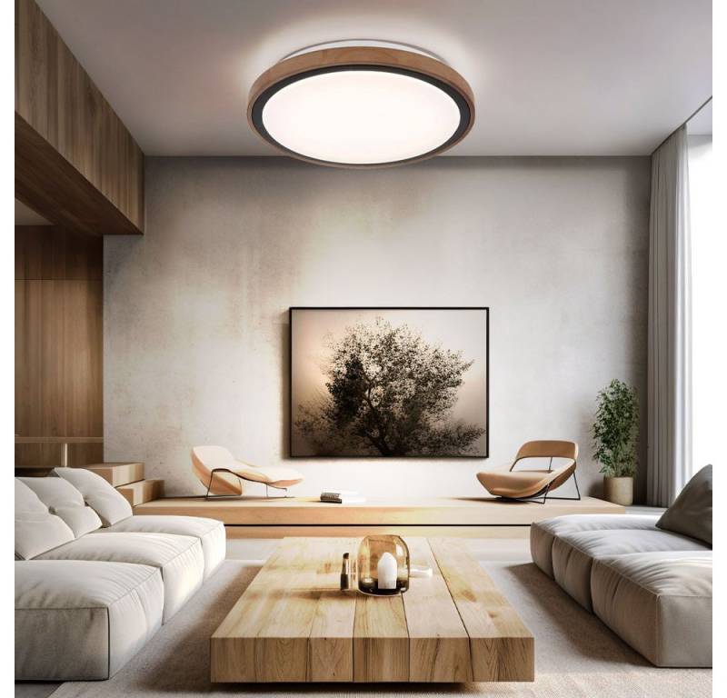 GLOBO LIGHTING LED Deckenleuchte, LED-Leuchtmittel fest verbaut, Farbwechsel, LED Deckenleuchte Wohnzimmerlampe Holz braun Alu Memoryfunktion D 36cm GLOBO LIGHTING LED Deckenleuchte, LED-Leuchtmittel fest verbaut, Farbwechsel, LED Deckenleuchte Wohnzimmerlampe Holz braun Alu Memoryfunktion D 36cm von GLOBO LIGHTING