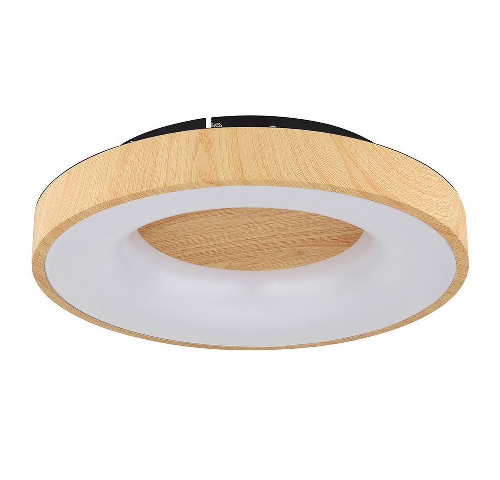 GLOBO LIGHTING LED Deckenleuchte, LED-Leuchtmittel fest verbaut, Farbwechsel, Deckenlampe LED Leuchte Holzoptik Dimmbar Nachtlicht D 40cm von GLOBO LIGHTING