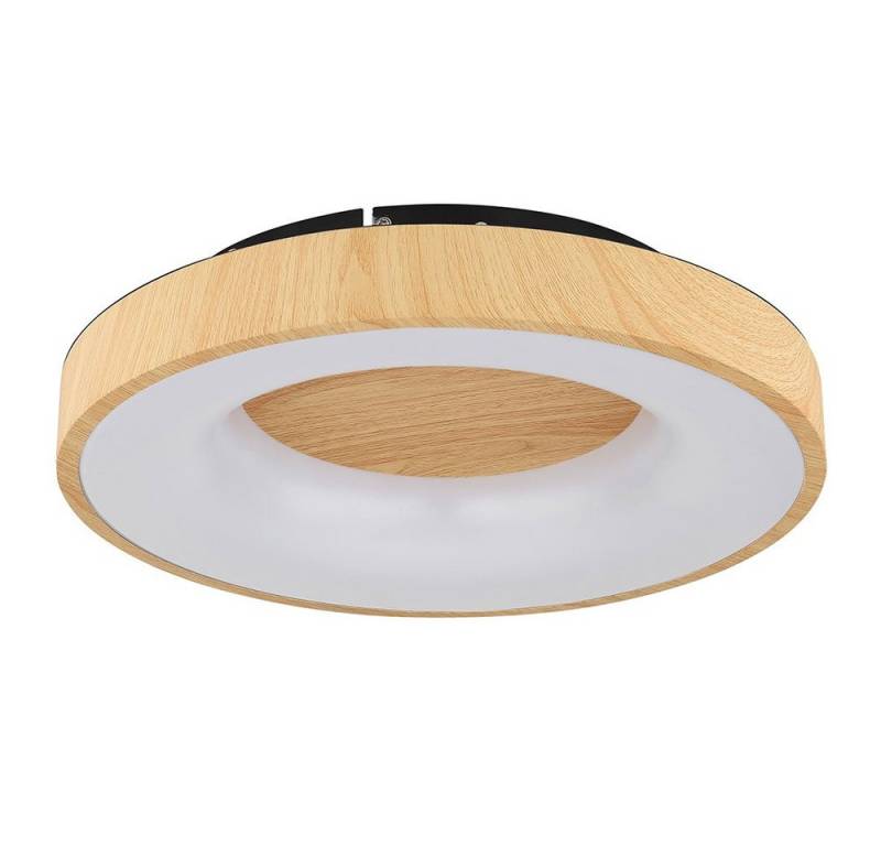 GLOBO LIGHTING LED Deckenleuchte, LED-Leuchtmittel fest verbaut, Farbwechsel, Deckenlampe LED Leuchte Holzoptik Dimmbar Nachtlicht D 40cm von GLOBO LIGHTING