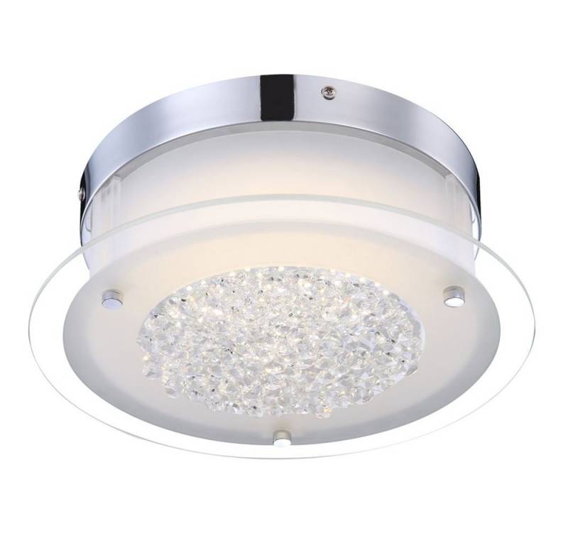GLOBO LIGHTING LED Deckenleuchte, LED-Leuchtmittel fest verbaut, Neutralweiß, Deckenleuchte LED Deckenlampe Kristalle Wohnzimmer Deckenlampen mit von GLOBO LIGHTING