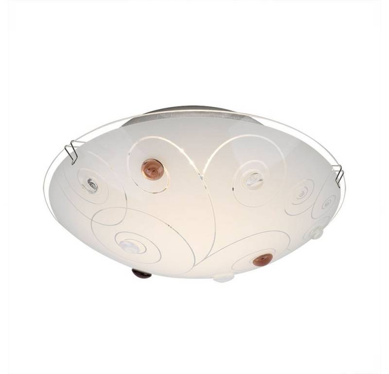 GLOBO LIGHTING LED Deckenleuchte, LED-Leuchtmittel fest verbaut, Warmweiß, Deckenleuchte Glasschirm Deckenlampe 1-Flammig Wohnzimmer von GLOBO LIGHTING