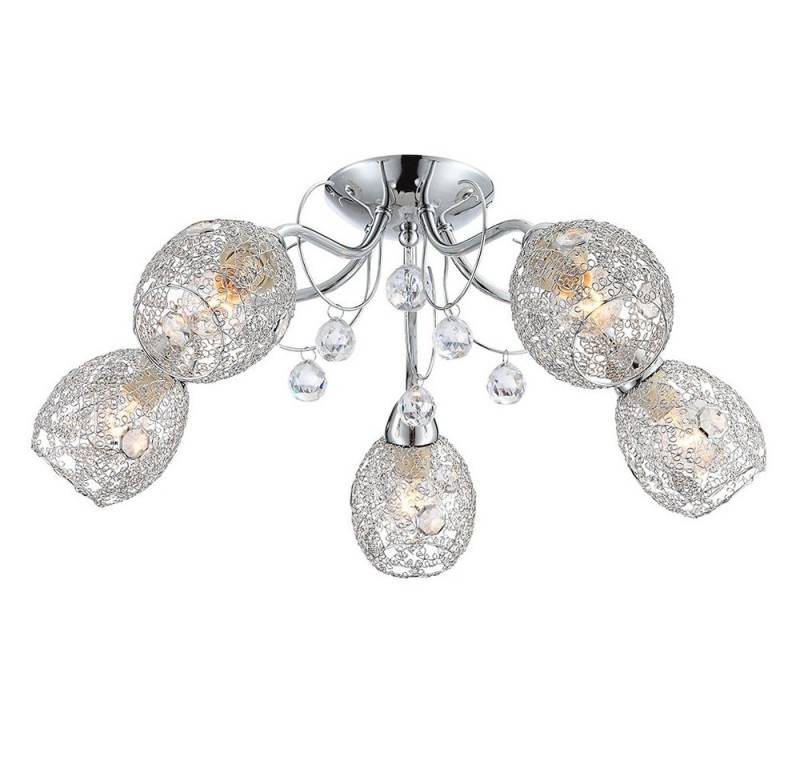 GLOBO LIGHTING LED Deckenleuchte, Leuchtmittel inklusive, Design Decken Lampe Leuchte Chrom Acryl Kristalle im Set inklusive von GLOBO LIGHTING
