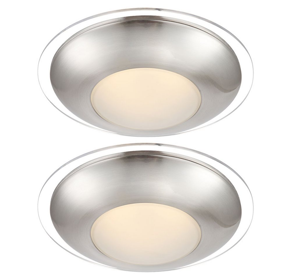 GLOBO LIGHTING LED Deckenleuchte, Leuchtmittel inklusive, Warmweiß, Deckenleuchte Deckenlampe Wohnzimmerleuchte LED verspiegelt 2er Set von GLOBO LIGHTING
