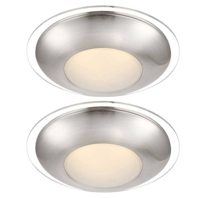 GLOBO LIGHTING LED Deckenleuchte, Leuchtmittel inklusive, Warmweiß, Deckenleuchte Deckenlampe Wohnzimmerleuchte LED verspiegelt 2er Set von GLOBO LIGHTING