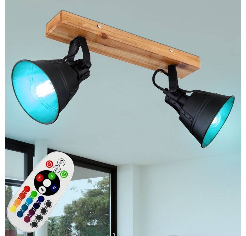 GLOBO LIGHTING LED Deckenleuchte, Leuchtmittel inklusive, Warmweiß, Farbwechsel, Decken Spot Leuchte Ess Zimmer Holz Lampe schwenkbar DIMMER im Set GLOBO LIGHTING LED Deckenleuchte, Leuchtmittel inklusive, Warmweiß, Farbwechsel, Decken Spot Leuchte Ess Zimmer Holz Lampe schwenkbar DIMMER im Set von GLOBO LIGHTING