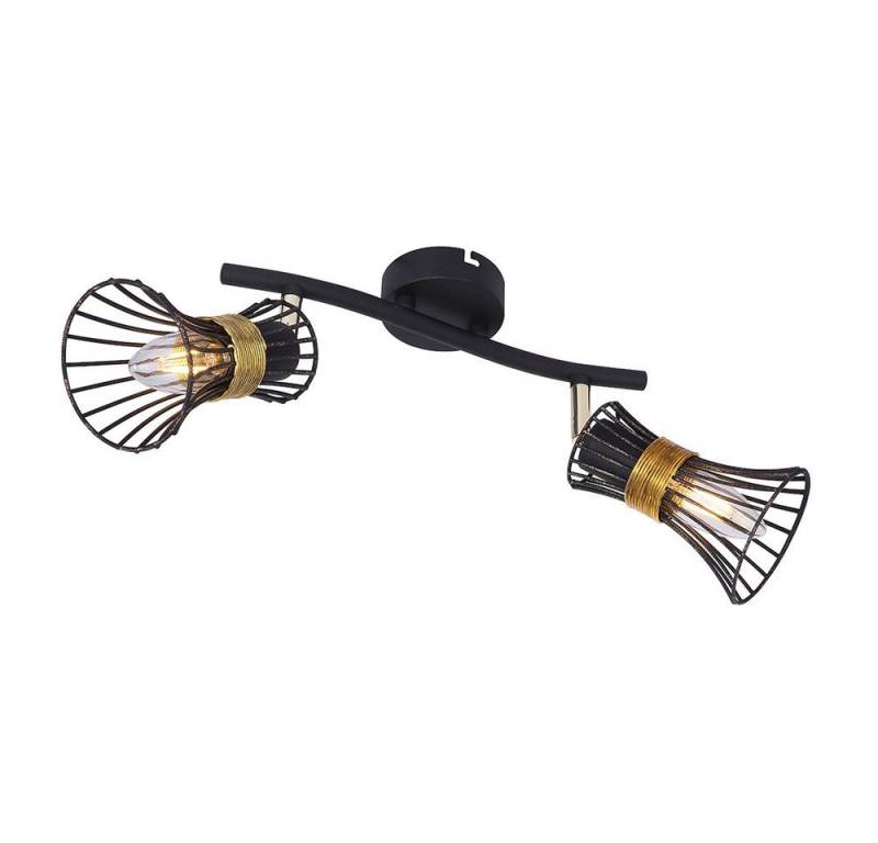 GLOBO LIGHTING LED Deckenleuchte, Leuchtmittel nicht inklusive, Decken Lampe Leuchte Spot beweglich Metall Gold Schwarz Schlaf von GLOBO LIGHTING