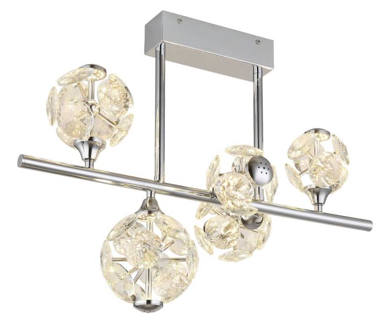 GLOBO LIGHTING LED Deckenleuchte VIRINA, LED fest integriert, Warmweiß, Deckenlampe/Kristalle/Wohnzimmer/Essbereich/LxBxH: 610x300x460mm von GLOBO LIGHTING