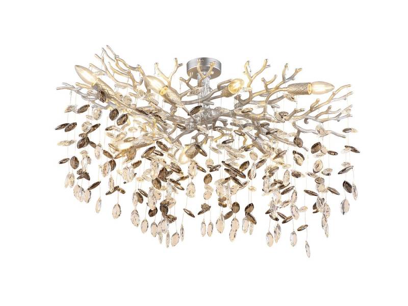 GLOBO LIGHTING LED Deckenleuchte mit Kristall 2-farbig, Breite 85cm, Dimmfunktion, LED wechselbar, Warmweiß, ausgefallene extravagante große Deckenlampe in Zweigoptik, mehrflammig GLOBO LIGHTING LED Deckenleuchte mit Kristall 2-farbig, Breite 85cm, Dimmfunktion, LED wechselbar, Warmweiß, ausgefallene extravagante große Deckenlampe in Zweigoptik, mehrflammig von GLOBO LIGHTING