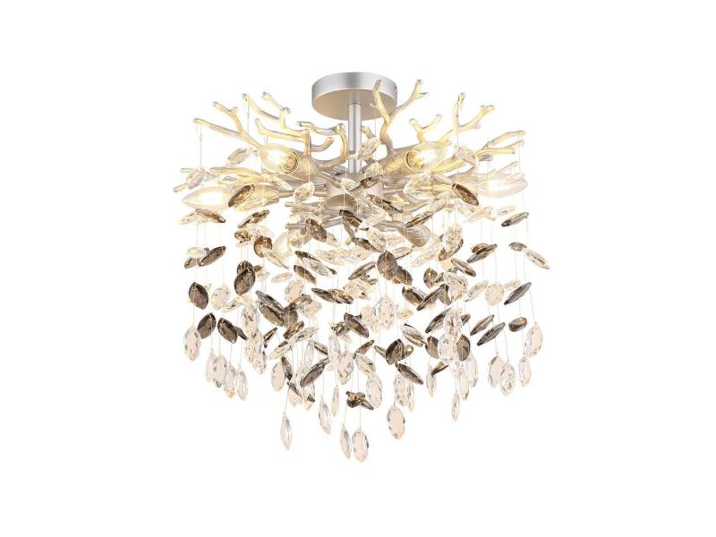 GLOBO LIGHTING LED Deckenleuchte mit Kristall 2-farbig Ø 50cm, Dimmfunktion, LED wechselbar, Warmweiß, ausgefallene extravagante Deckenlampe in Zweigoptik, mehrflammig GLOBO LIGHTING LED Deckenleuchte mit Kristall 2-farbig Ø 50cm, Dimmfunktion, LED wechselbar, Warmweiß, ausgefallene extravagante Deckenlampe in Zweigoptik, mehrflammig von GLOBO LIGHTING