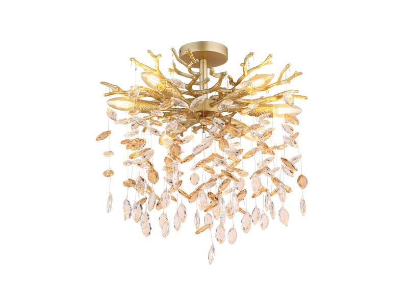 GLOBO LIGHTING LED Deckenleuchte mit Kristall 2-farbig Ø 50cm, Dimmfunktion, LED wechselbar, Warmweiß, ausgefallene extravagante Deckenlampe in Zweigoptik, mehrflammig GLOBO LIGHTING LED Deckenleuchte mit Kristall 2-farbig Ø 50cm, Dimmfunktion, LED wechselbar, Warmweiß, ausgefallene extravagante Deckenlampe in Zweigoptik, mehrflammig von GLOBO LIGHTING