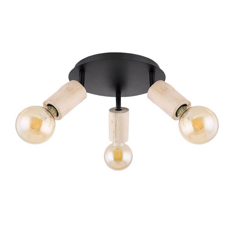 GLOBO LIGHTING LED Deckenspot, Leuchtmittel nicht inklusive, Spotleuchte Deckenstrahler schwenkbar Deckenlampe 3-flammig Holz von GLOBO LIGHTING