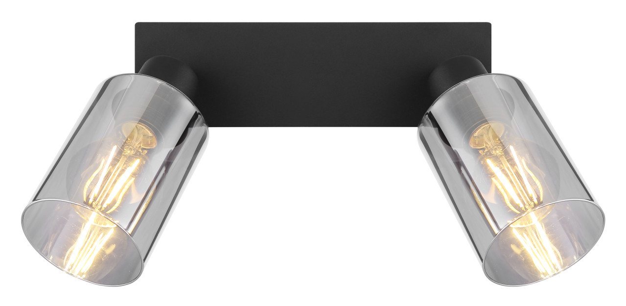 GLOBO LIGHTING LED Deckenstrahler Globo 2er Spot Hadera schwarz 27 x 9 cm 2 x E 27, Ohne Leuchtmittel, Dimmbar nicht Smart Home-fähig ohne Bewegungsmelder von GLOBO LIGHTING