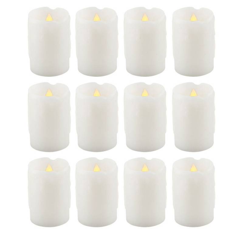 GLOBO LIGHTING LED Dekolicht, LED-Leuchtmittel fest verbaut, Warmweiß, LED Kerze Dekoleuchte weiß Kunstkerze Wohnzimmerdeko Dekoration 12x von GLOBO LIGHTING