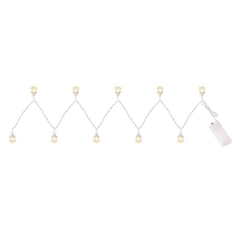 GLOBO LIGHTING LED Dekolicht, LED-Leuchtmittel fest verbaut, Warmweiß, Lichterkette Weihnachtsdeko Leuchtkette 10x LED Kristalle L 120 cm von GLOBO LIGHTING