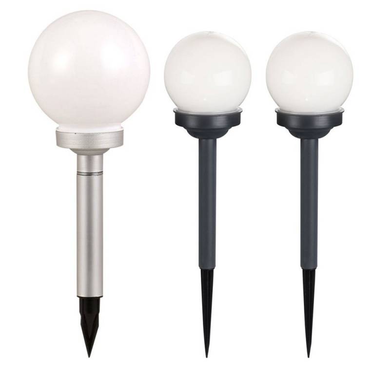 GLOBO LIGHTING LED Gartenleuchte, LED-Leuchtmittel fest verbaut, 3er Set LED Solar Außen Steck Leuchten Veranda von GLOBO LIGHTING
