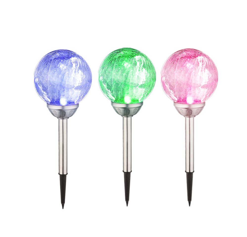 GLOBO LIGHTING LED Gartenleuchte, LED-Leuchtmittel fest verbaut, Farbwechsel, 3er Set RGB LED Solar Leuchten Steck Lampen Beleuchtungen Glas Kugel GLOBO LIGHTING LED Gartenleuchte, LED-Leuchtmittel fest verbaut, Farbwechsel, 3er Set RGB LED Solar Leuchten Steck Lampen Beleuchtungen Glas Kugel von GLOBO LIGHTING