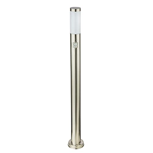 GLOBO LED Gartenleuchte mit Bewegungsmelder Edelstahl Außenlampe Wegeleuchte 110 cm Terrassenleuchte, 11W 1055lm 3000K, DxH 7,8x110 cm von GLOBO