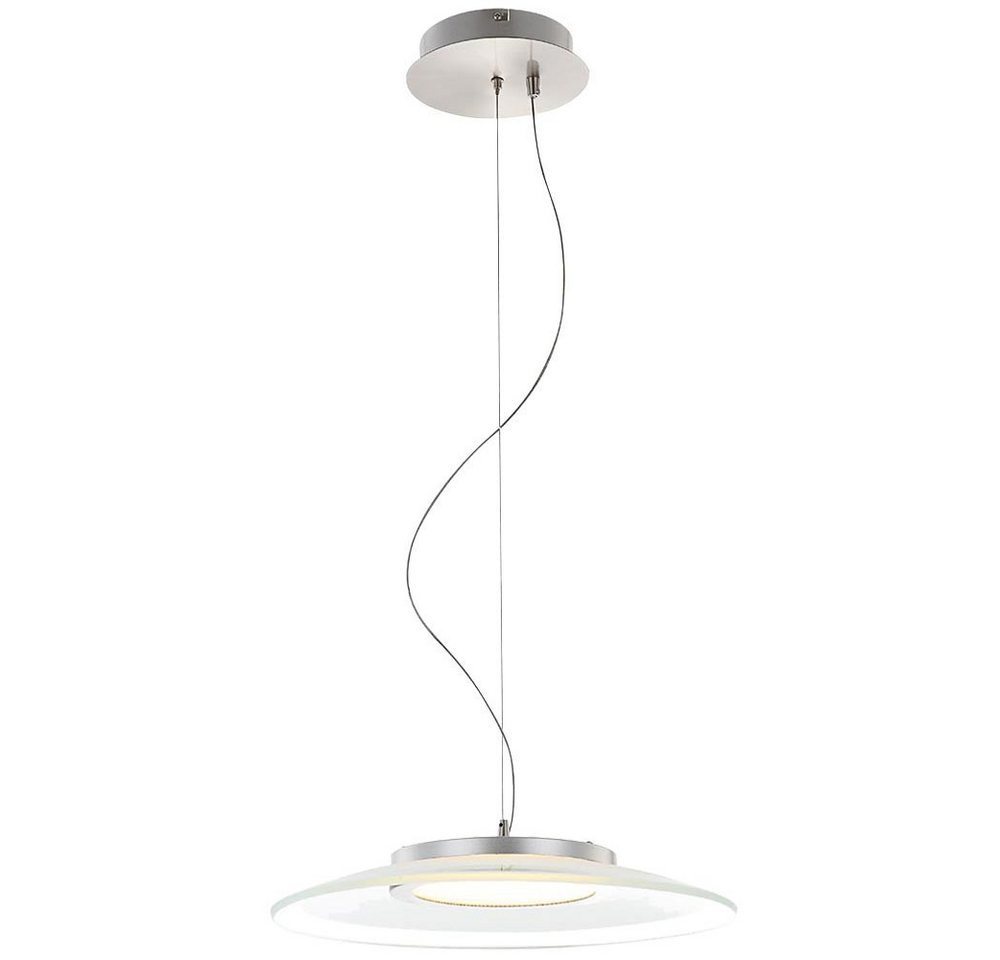 GLOBO LIGHTING Hängeleuchte, LED-Leuchtmittel fest verbaut, Warmweiß, LED Decken Pendel Lampe 12 Watt Hänge Leuchte Chrom Glas opal von GLOBO LIGHTING