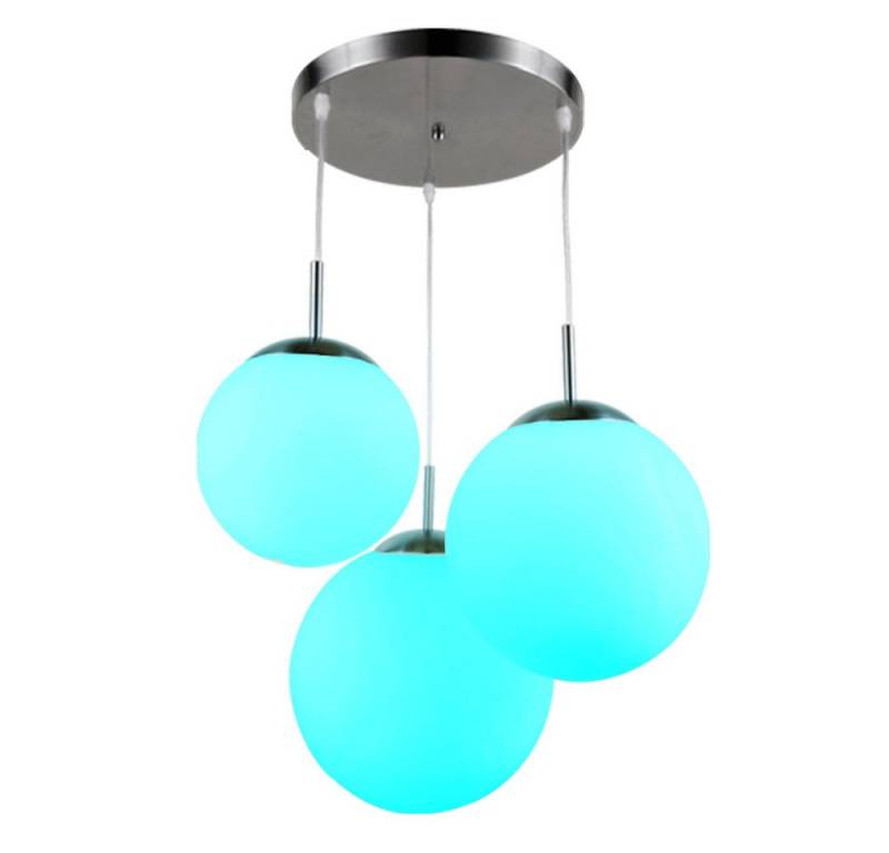 GLOBO LIGHTING LED-Hängeleuchte, Leuchtmittel inklusive, Warmweiß, Farbwechsel, Hängeleuchte Wohnzimmerlampe dimmbar RGB LED Fernbedienung Glas H 80cm von GLOBO LIGHTING