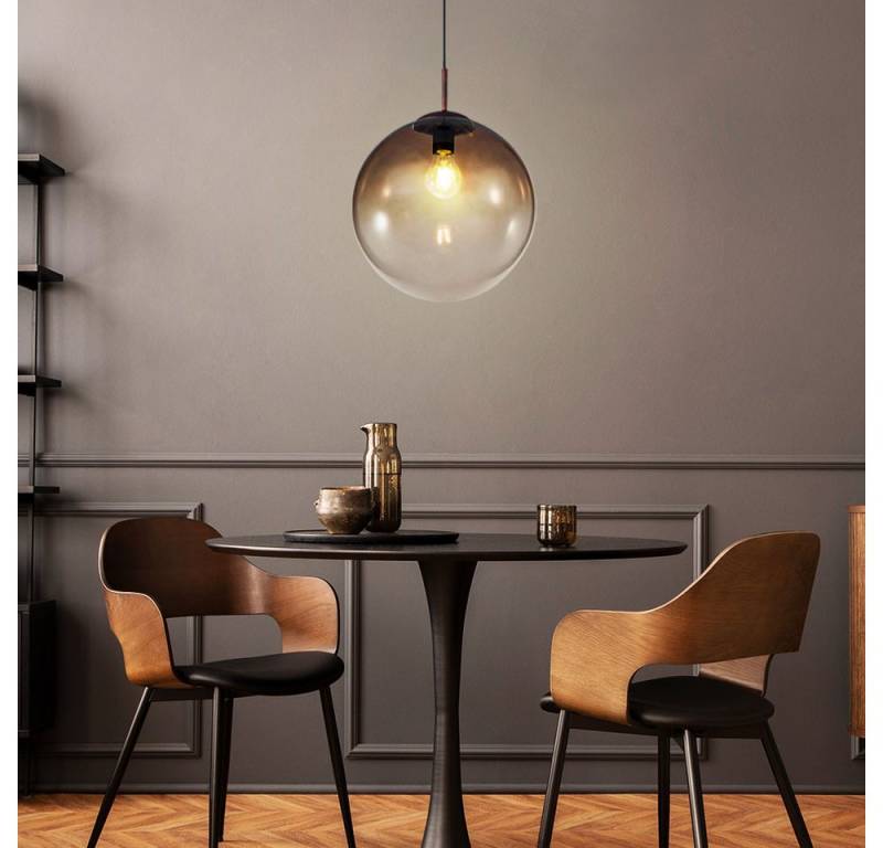 GLOBO LIGHTING Hängeleuchte, Leuchtmittel inklusive, Warmweiß, Pendel Lampe Hänge Decken Leuchte Wohn Zimmer Kugel Glas von GLOBO LIGHTING