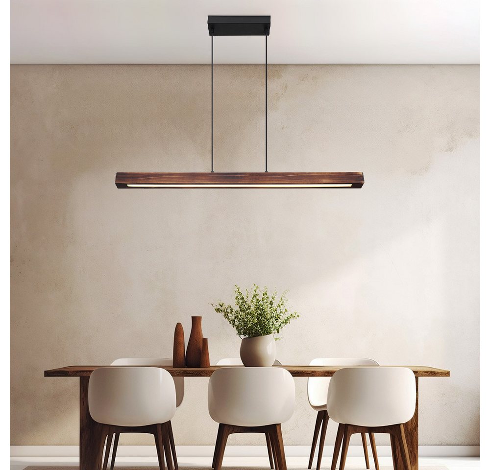 GLOBO LIGHTING LED Pendelleuchte, LED-Leuchtmittel fest verbaut, Warmweiß, Pendelleuchte Hängelampe Deckenlampe Esszimmerlampe LED Lampe Holz von GLOBO LIGHTING