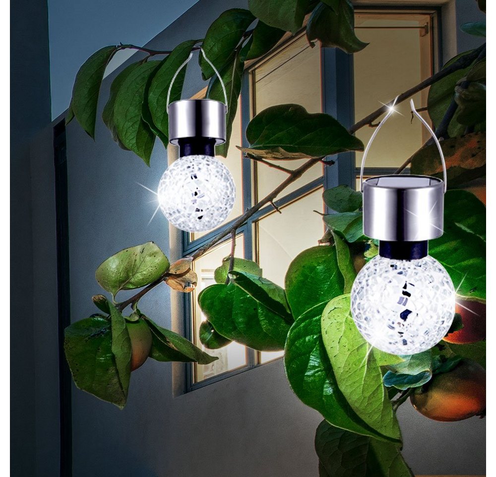 GLOBO LIGHTING LED Solarleuchte, LED-Leuchtmittel fest verbaut, 2er Set LED Hänge Solar Lampen silber Spiegel Scherben Mosaik Garten GLOBO LIGHTING LED Solarleuchte, LED-Leuchtmittel fest verbaut, 2er Set LED Hänge Solar Lampen silber Spiegel Scherben Mosaik Garten von GLOBO LIGHTING
