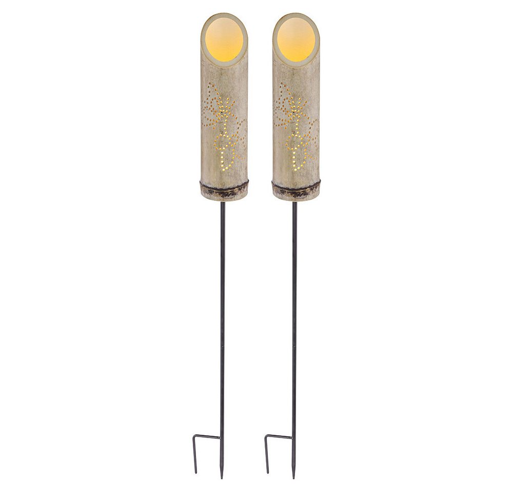 GLOBO LIGHTING LED Solarleuchte, LED-Leuchtmittel fest verbaut, Warmweiß, 2er Set LED Solar Steck Leuchte Bambus Garten Deko Strahler Dekor GLOBO LIGHTING LED Solarleuchte, LED-Leuchtmittel fest verbaut, Warmweiß, 2er Set LED Solar Steck Leuchte Bambus Garten Deko Strahler Dekor von GLOBO LIGHTING