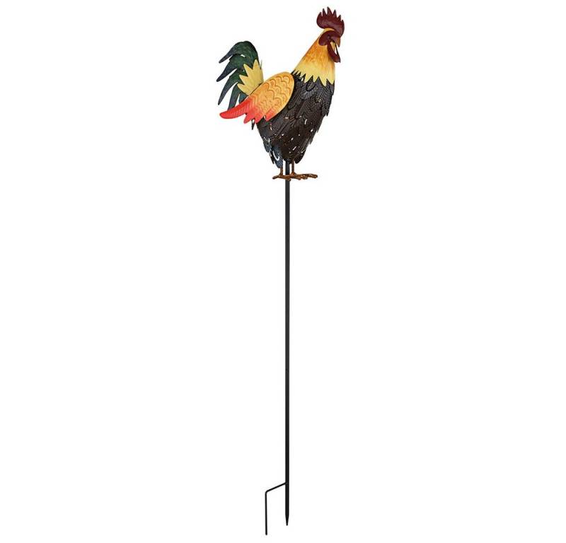 GLOBO LIGHTING LED Solarleuchte, LED-Leuchtmittel fest verbaut, Warmweiß, Solarleuchte LED Hahn-Design Außenleuchte Gartendeko Metall H 100 cm von GLOBO LIGHTING