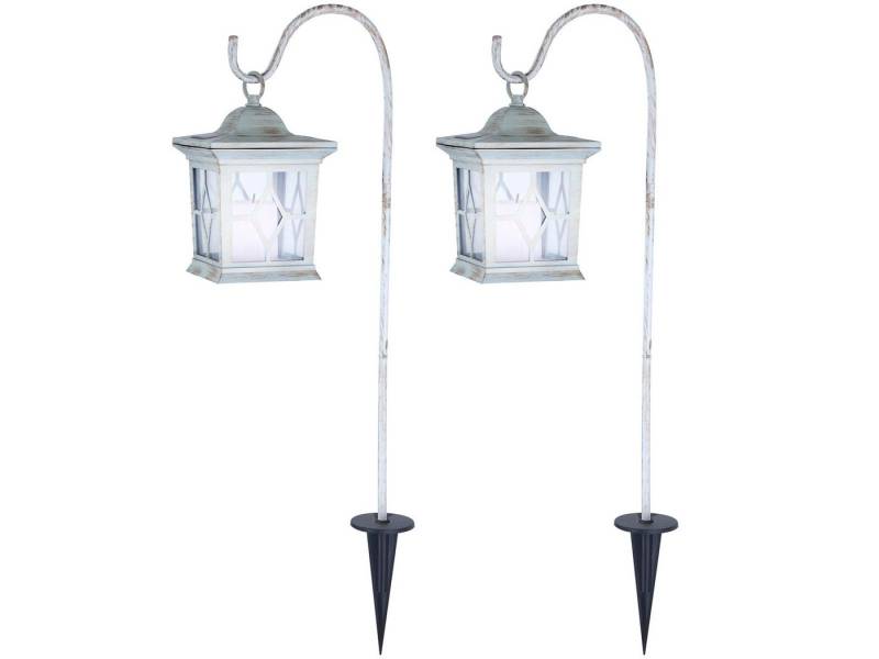 GLOBO LIGHTING LED Solarleuchte, LED fest integriert, 2er Set ausgefallene Laterne Solar-licht Wegbeleuchtung Garten, H 68cm von GLOBO LIGHTING