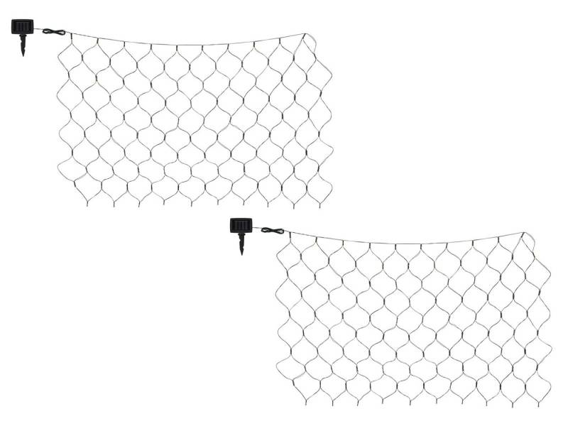 GLOBO LIGHTING LED Solarleuchte, LED fest integriert, warmweiß, 2er Set Lichternetz Außen Solar-licht Terrassenleuchte Balkon 90x100cm von GLOBO LIGHTING