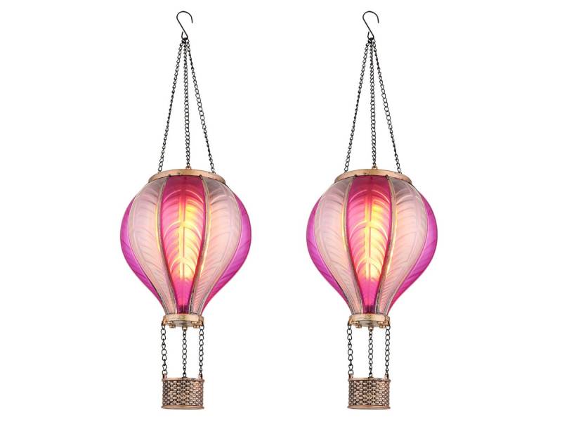 GLOBO LIGHTING LED Solarleuchte, LED fest integriert, warmweiß, 2er Set Solar-ballon ausgefallene Solar-laterne Balkon, Höhe 46,5cm von GLOBO LIGHTING