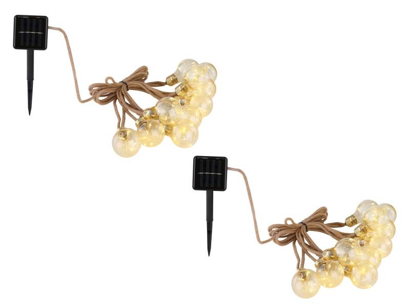 GLOBO LIGHTING LED Solarleuchte, LED fest integriert, warmweiß, 2er Set Solar-betrieben Lichterkette Outdoor Balkon Solarlicht, 5,7 M GLOBO LIGHTING LED Solarleuchte, LED fest integriert, warmweiß, 2er Set Solar-betrieben Lichterkette Outdoor Balkon Solarlicht, 5,7 M von GLOBO LIGHTING