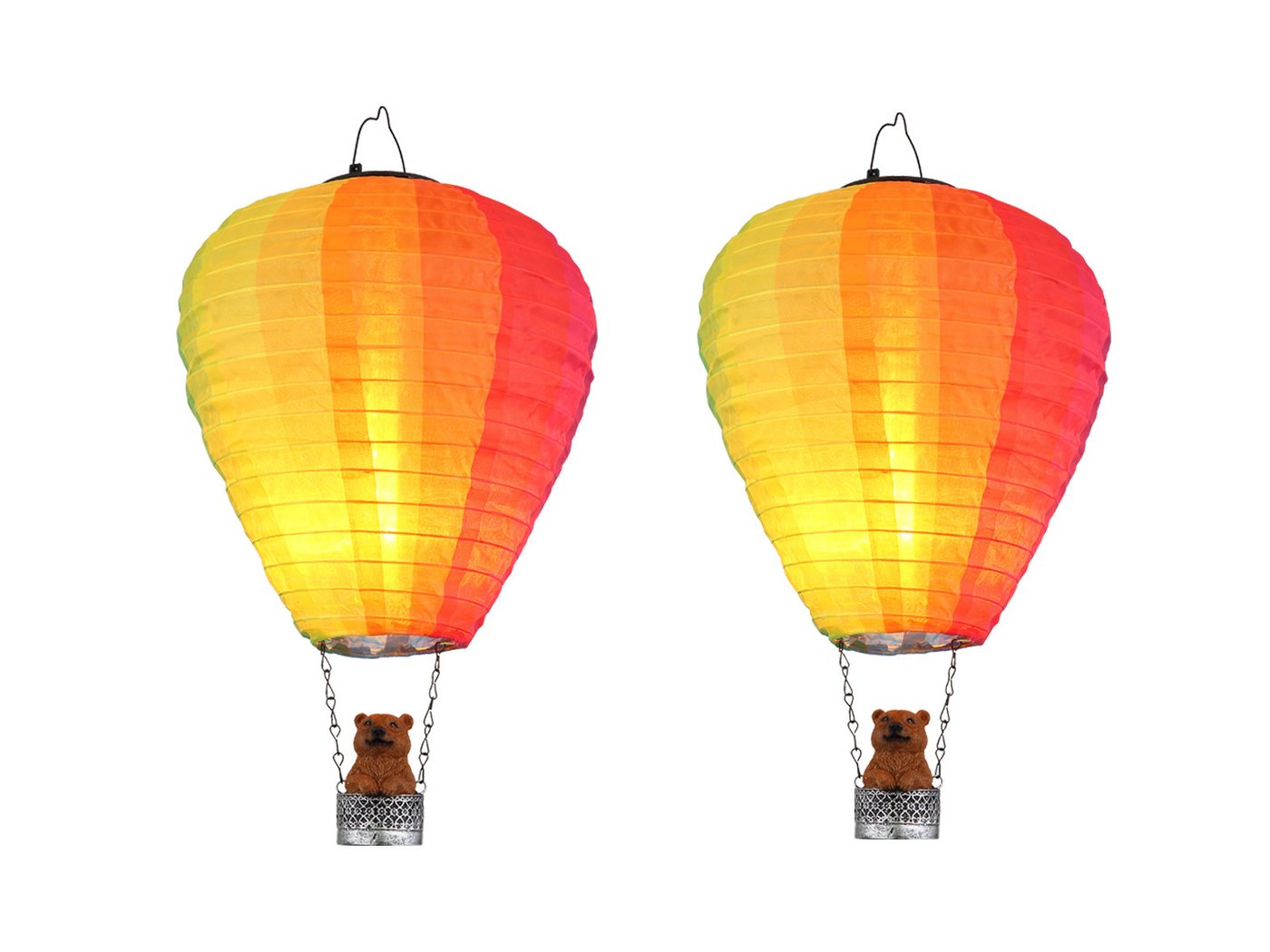 GLOBO LIGHTING LED Solarleuchte, LED fest integriert, warmweiß, 2er Set ausgefallene Solar-ballon Laterne Solarlicht Garten, Höhe 44cm von GLOBO LIGHTING