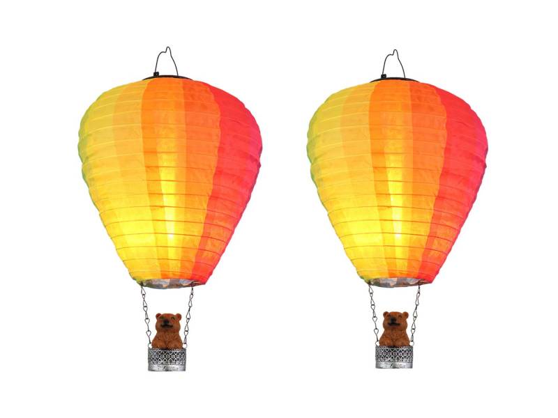 GLOBO LIGHTING LED Solarleuchte, LED fest integriert, warmweiß, 2er Set ausgefallene Solar-ballon Laterne Solarlicht Garten, Höhe 44cm von GLOBO LIGHTING