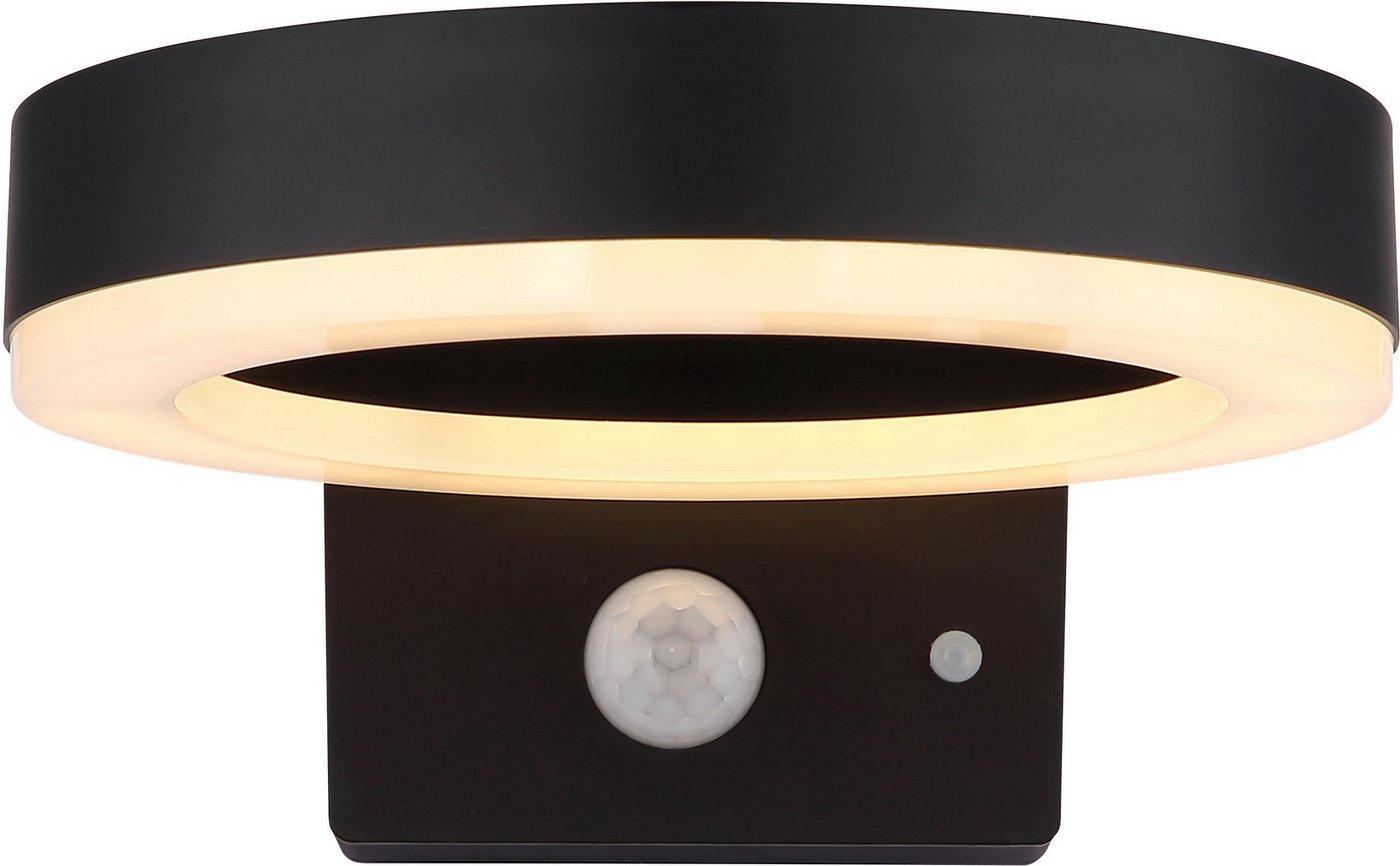GLOBO LIGHTING LED Solarleuchte SOLARLEUCHTE KUNSTSTOFF SCHWARZ MATT, 1XLED, LED fest integriert, Warmweiß, Solar/IP44/schwarz/Garten/Terrasse/Sensor von GLOBO LIGHTING