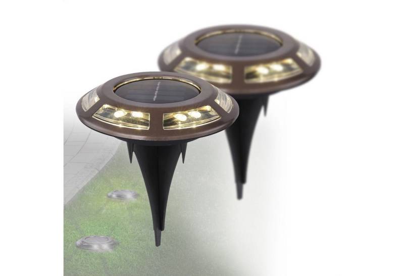 GLOBO LIGHTING LED Solarleuchte Solarleuchte Garten 2er Set Wegelampe LED Solarlampe Außen Solar 11cm von GLOBO LIGHTING