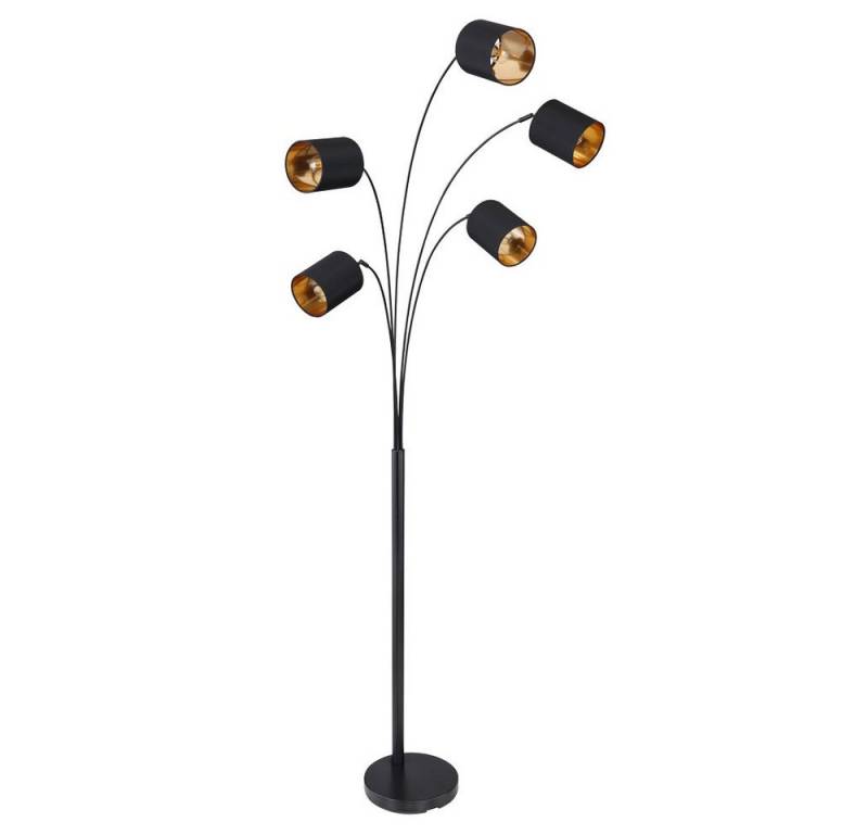 GLOBO LIGHTING LED Stehlampe, Leuchtmittel inklusive, Warmweiß, Farbwechsel, Stehleuchte RGB LED Fernbedienung dimmbar schwenkbar schwarz gold von GLOBO LIGHTING