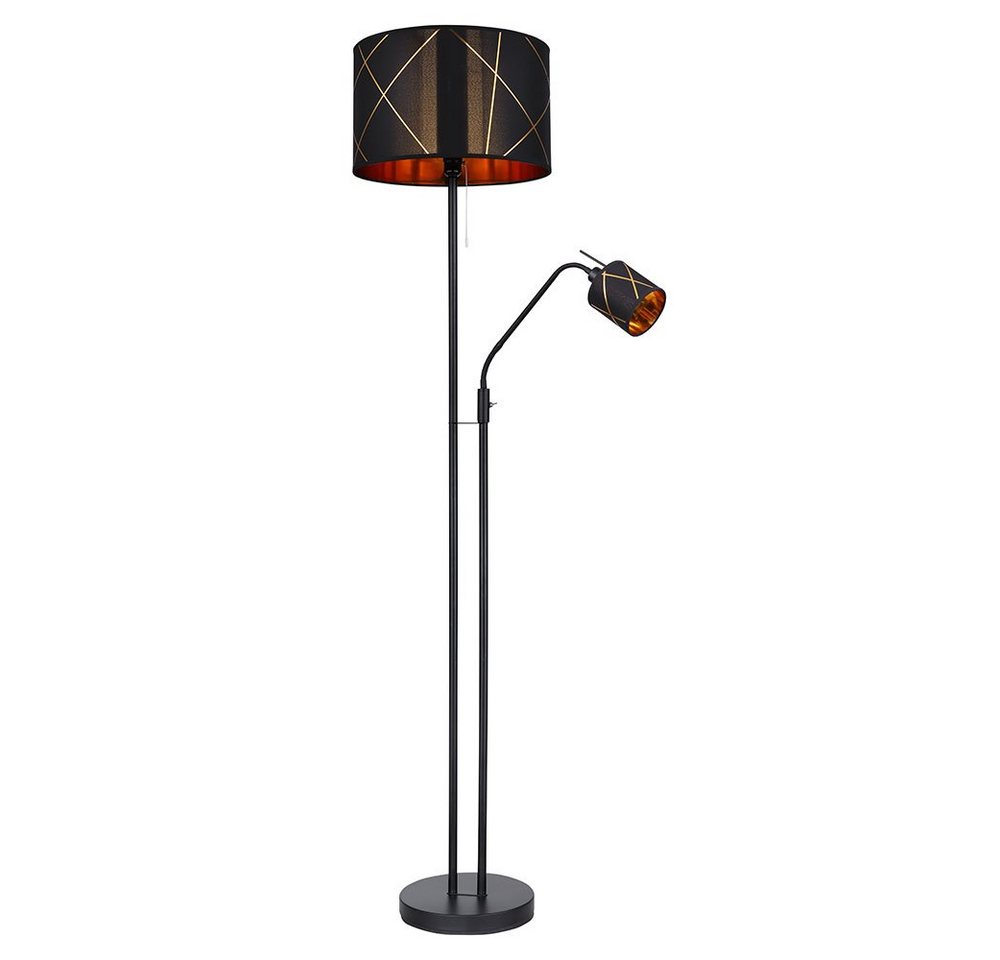 GLOBO LIGHTING LED Stehlampe, Leuchtmittel inklusive, Warmweiß, LED Stehlampe Wohnzimmer mit Leselampe Deckenfluter schwarz gold von GLOBO LIGHTING