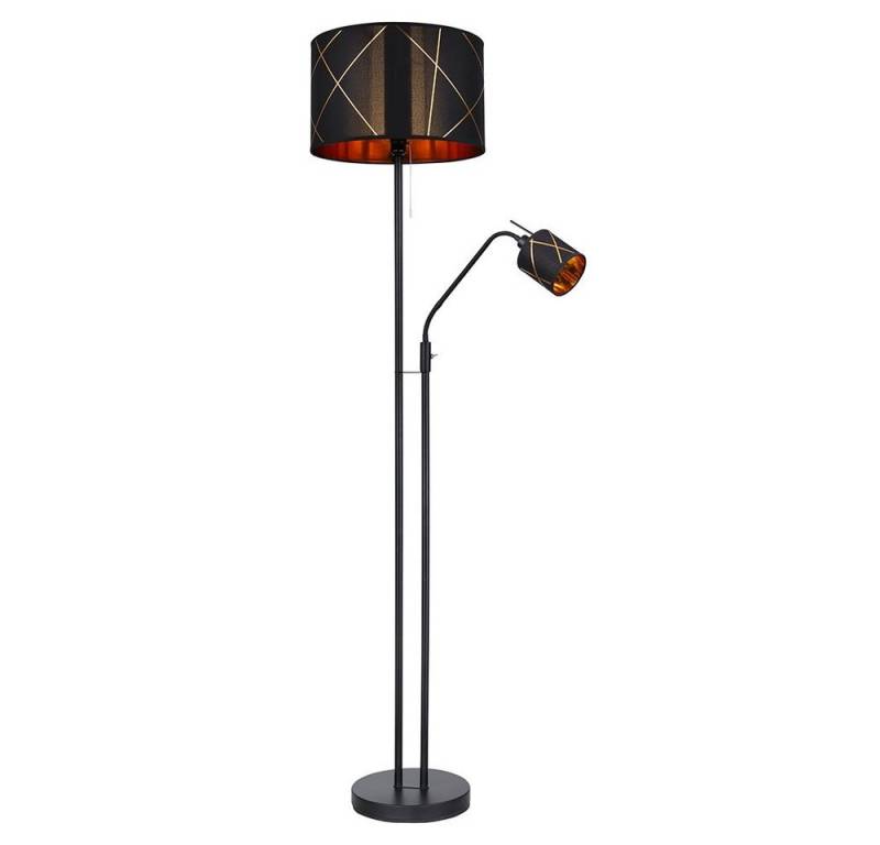 GLOBO LIGHTING LED Stehlampe, Leuchtmittel inklusive, Warmweiß, LED Stehlampe Wohnzimmer mit Leselampe Deckenfluter schwarz gold von GLOBO LIGHTING