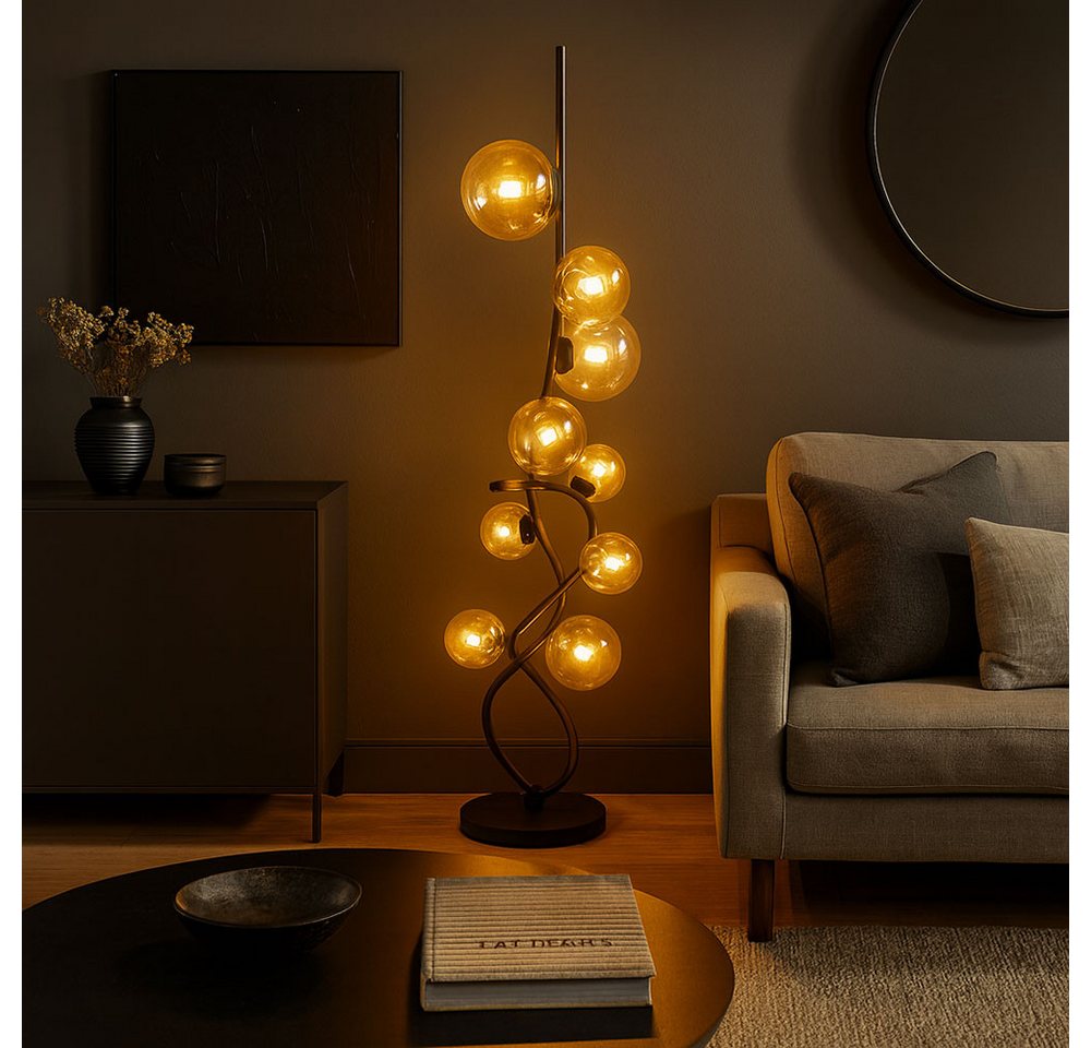 GLOBO LIGHTING LED Stehlampe, Leuchtmittel inklusive, Stehlampe Stehleuchte Wohnzimmerlampe schwarz Glaskugel 9 flammig GLOBO LIGHTING LED Stehlampe, Leuchtmittel inklusive, Stehlampe Stehleuchte Wohnzimmerlampe schwarz Glaskugel 9 flammig von GLOBO LIGHTING