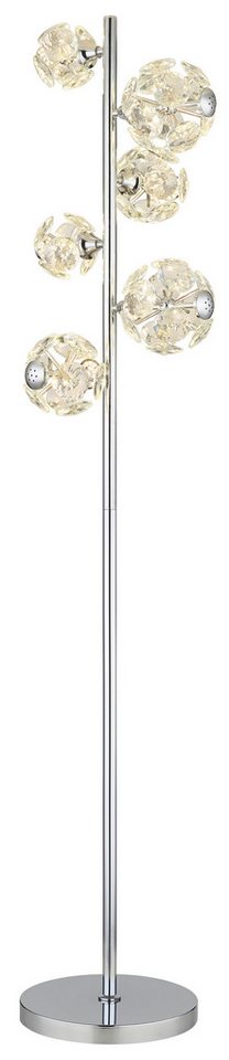 GLOBO LIGHTING LED Stehlampe VIRINA, LED fest integriert, Warmweiß, Stehlampe/Kristalle/3000K/Wohnzimmer/Schlafzimmer/Flur von GLOBO LIGHTING